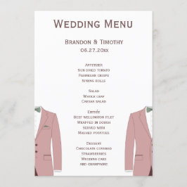 Menykort för rosa och Bröllop Meny