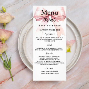 Menykort för rosans födelsedag reklamkort