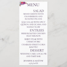 Menykort för Rustic Calligraphy Elegant bröllop