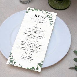 Menykort för Rustic Greenery Bröllop Inbjudningar
