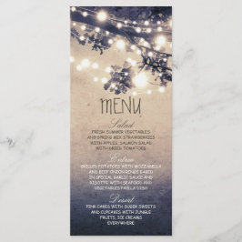 Menykort för Rustik sträng ljus bröllop Meny