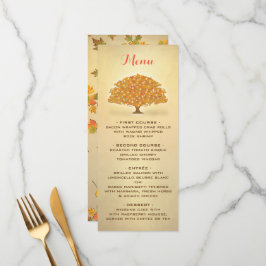 Menykort för Rustik Twinkle ljus från hösten Träd Meny