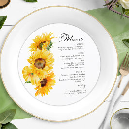 Menykort för solrosblomma höstblomma meny
