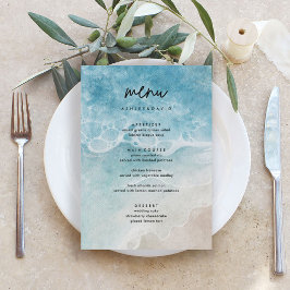Menykort för sommarModern Beach Wedding Meny
