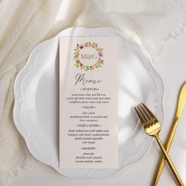 Menykort för sommarvattensfärg Garden Blommigt Brö Inbjudningar