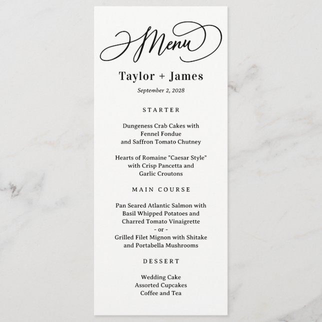 Menykort för speciell Dag EDITABLE FÄRG Bröllop Program (Framsida)