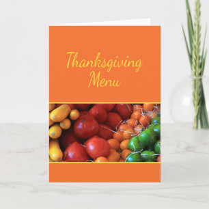 Menykort för thanksgiving helgkort