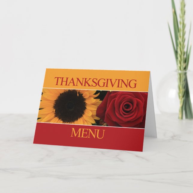 Menykort för thanksgiving helgkort (Framsida)