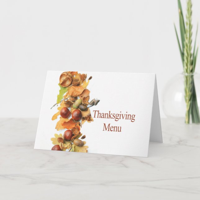 Menykort för thanksgiving helgkort (Framsida)