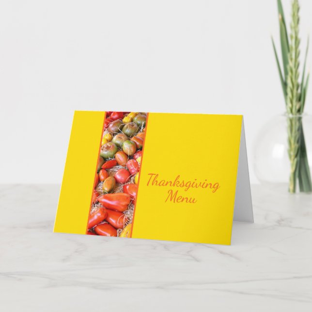 Menykort för thanksgiving helgkort (Framsida)