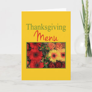 Menykort för thanksgiving helgkort