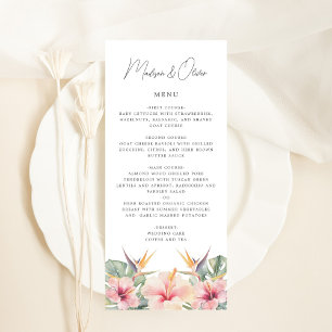 Menykort för Tropical Botanical Elegant bröllop Program