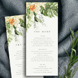 Menykort för tropisk Orange löfyll i botaniskt Brö Inbjudningar<br><div class="desc">Tropical Orange Grönt Leafy Botanical Theme Collection. - Det är ett vattenfärgskript för elegant Illustration of tropical greenery hop with bird of paradise blommigt, perfekt for your tropical bröllop & party. Det är mycket enkelt att anpassa, med dina personuppgifter. Om du behöver någon annan matchande produkt eller anpassning kan du...</div>