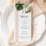 Menykort för tropisk strand vid rosa handflatan, b meny<br><div class="desc">Menykort för matchning av menyalternativ för tropisk bröllop vid stranden vid rosa handflatan finns att tillgå. Kontrollera samlingen.</div>