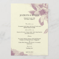 Menykort för vattenfärg Blommigt Bröllop