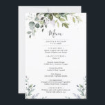 Menykort för vattenfärgen Eucalyptus Bröllop, Inbjudningar<br><div class="desc">Om du vill göra ytterligare anpassningar klickar du på länken "anpassa ytterligare" och användor verktyg som är utformat för att ändra mallen.</div>