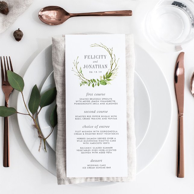 Menykort för vild Meadow Bröllop Meny (Skapare uppladdad)