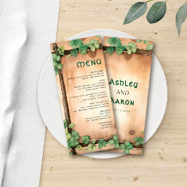 Menykort för Vine St patrick's day BUDGET bröllop Reklamkort