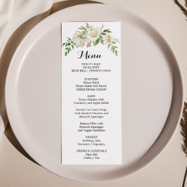 Menykort för vita eleganter i vintertid inbjudningar