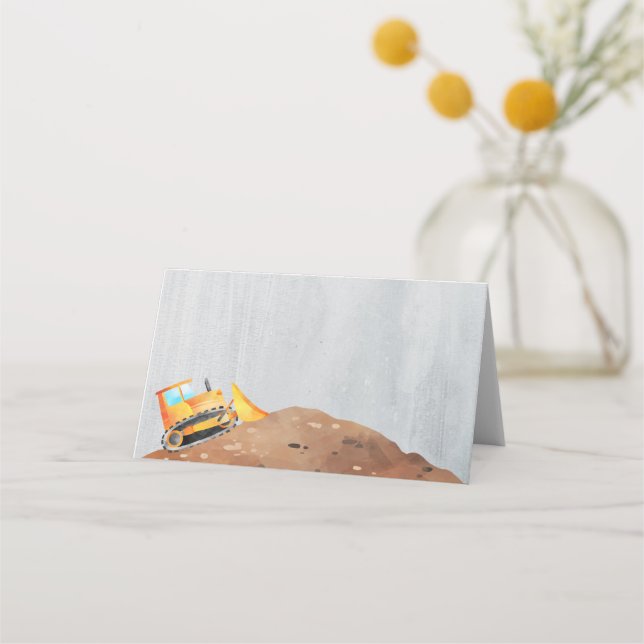 Menykortsetiketter för bygg-Party-Lastbil Placeringskort (Framsida)