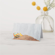 Menykortsetiketter för bygg-Party-Lastbil