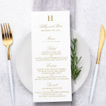 Menymall snyggt Guld & vit Bröllop Inbjudningar<br><div class="desc">Fira i stil med de här menykorten för trendig. Ordalydelsen är lätt att anpassa och dina middagsgäster kommer att bli glada när de tar emot dessa snyggtar på toppen.</div>