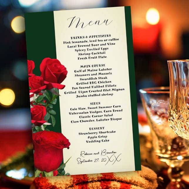 Menymall vintage Röd ros (Skapare uppladdad)