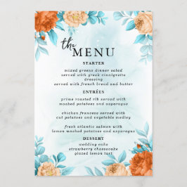 Menymeny Elegant bröllop-kort - Flat Menu Meny