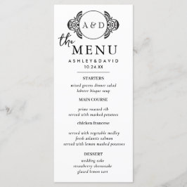 Menymeny Elegant bröllop-kort - Flat Menu Meny