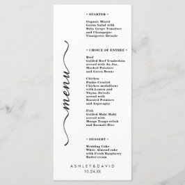 Menymeny Elegant bröllop-kort - Flat Menu Meny