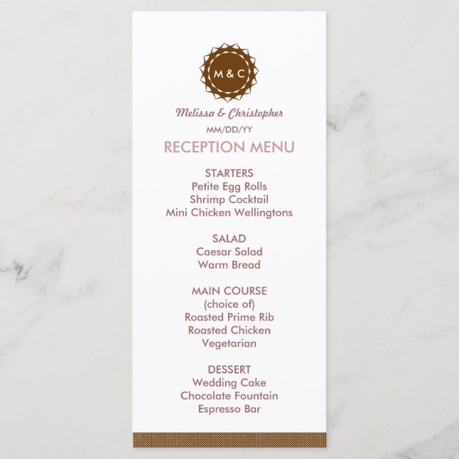 Menyn abstrakt Flower Bröllop / Program (Framsida)