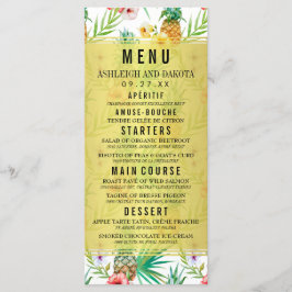 Menyn Ananas och Hibiscus Destinationsbröllop Meny