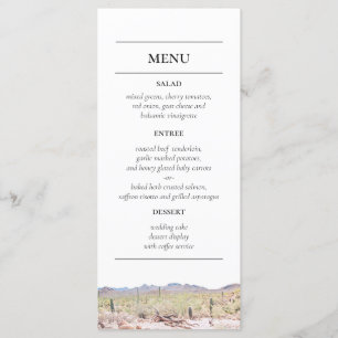 Menyn Arizona Desert Reception Meny