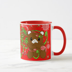 Menyn Bakgrund färg-God jul Björn Mugg