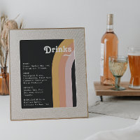 Menyn Bröllop Drinks i Modern Retro 70's Rainbow M