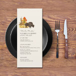 Menyn Bröllop i Buffalo Fall Foliage Bison Script Meny<br><div class="desc">Illustration av buffel med hösten träd.</div>