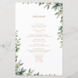 Menyn bröllop i Modern elegant eucalyptus löv