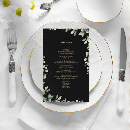 Menyn bröllop i Modern elegant eucalyptus löv