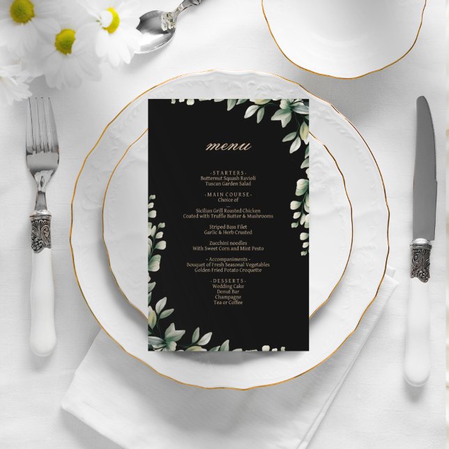 Menyn bröllop i Modern elegant eucalyptus löv (Skapare uppladdad)