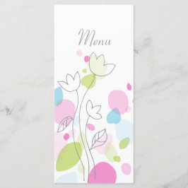 Menyn bröllop i Modern konetti-blommor Meny