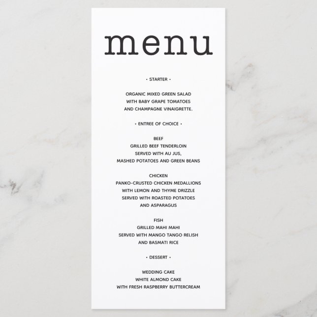 Menyn bröllop - Möhippa -  Meny (Framsida)