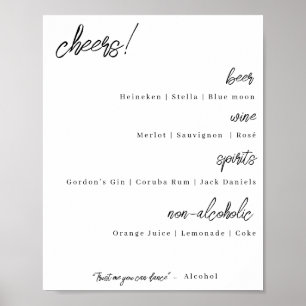 Menyn Bröllop pub - modern elegans (alternativ) Poster