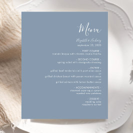 Menyn Budget Modern Script Dusty Blue Bröllop