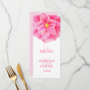 Menyn Camellia rosa bröllop middag Meny