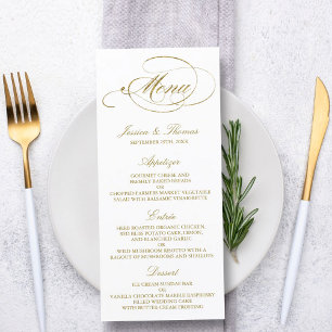 Menyn chic Faux Gold Foil Bröllop Meny