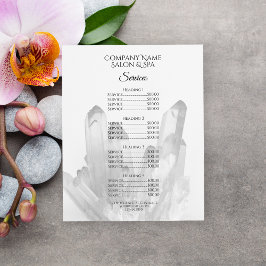 Menyn Crystals Spa Salon Services Flygblad