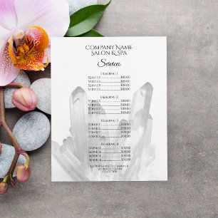 Menyn Crystals Spa Salon Services Flygblad