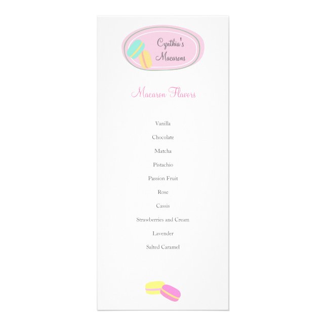 MENYN CUTE Macaron Business Rack Card Reklamkort (Framsidan)
