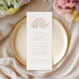 Menyn Cute Pastel Watercolor Rainbow Baby Shower Meny