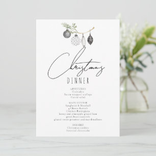 Menyn Digital Download Black & White Dinner Inbjudningar